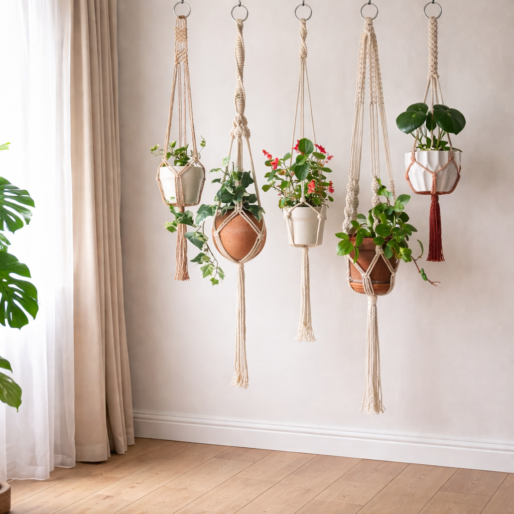 Boho Macramé Plant Hangers – Elevated Green Living