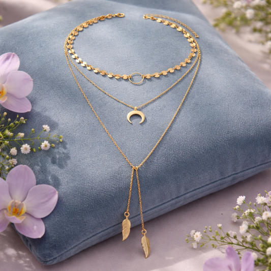 Gold & Gemstone Bohemian Y-Necklace – Effortless Elegance