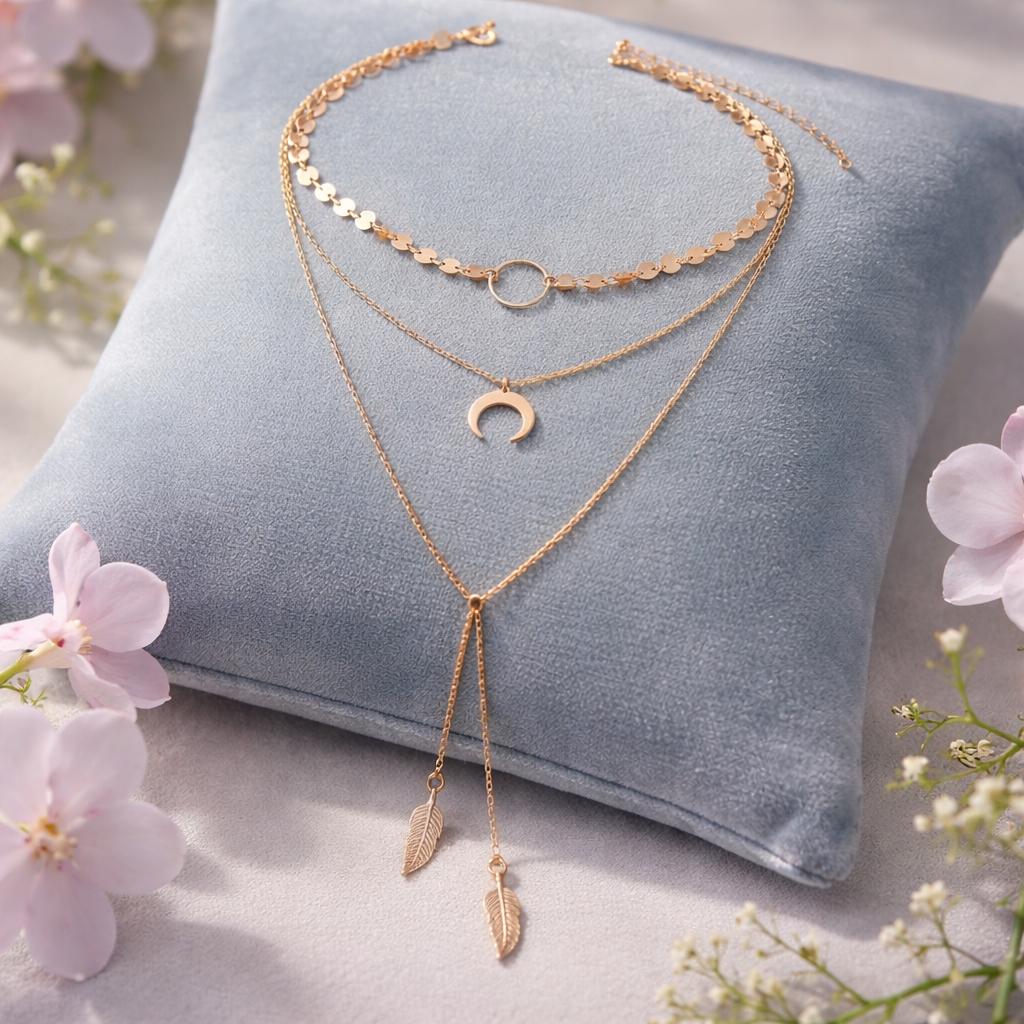 Gold & Gemstone Bohemian Y-Necklace – Effortless Elegance