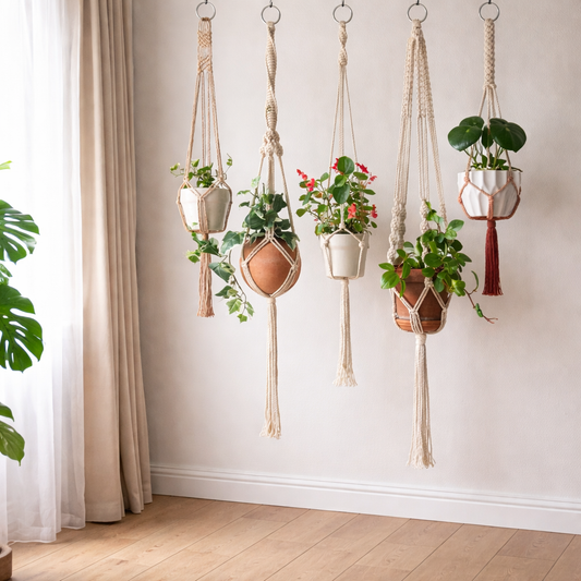 Boho Macramé Plant Hangers – Elevated Green Living