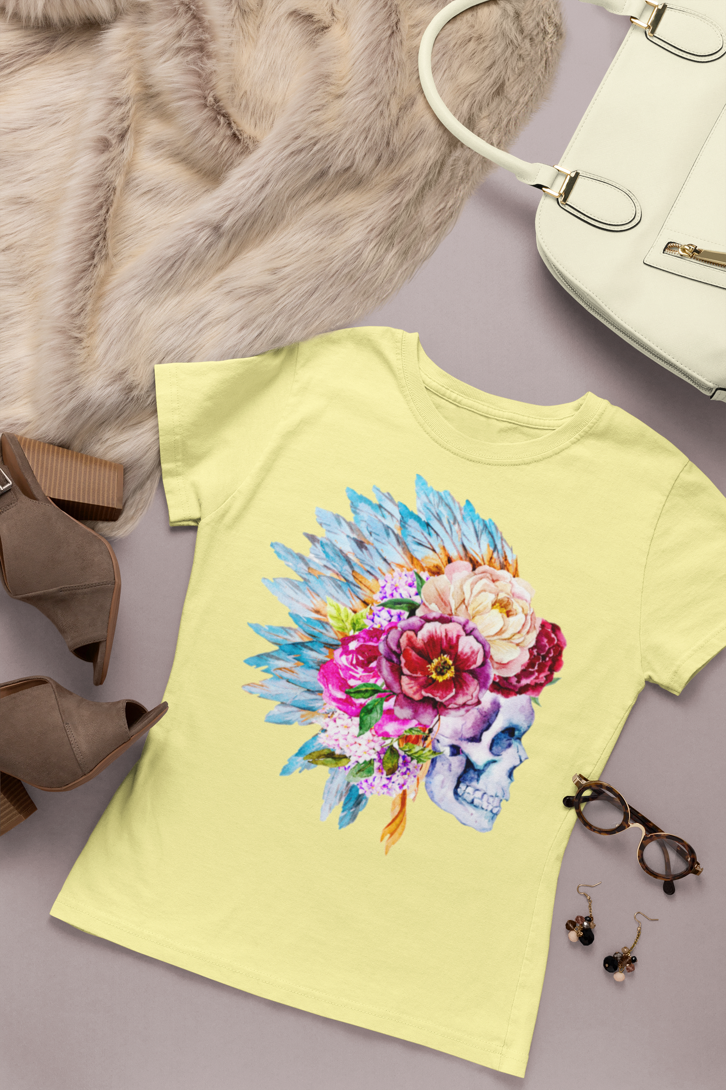 Feather Skull T-Shirt