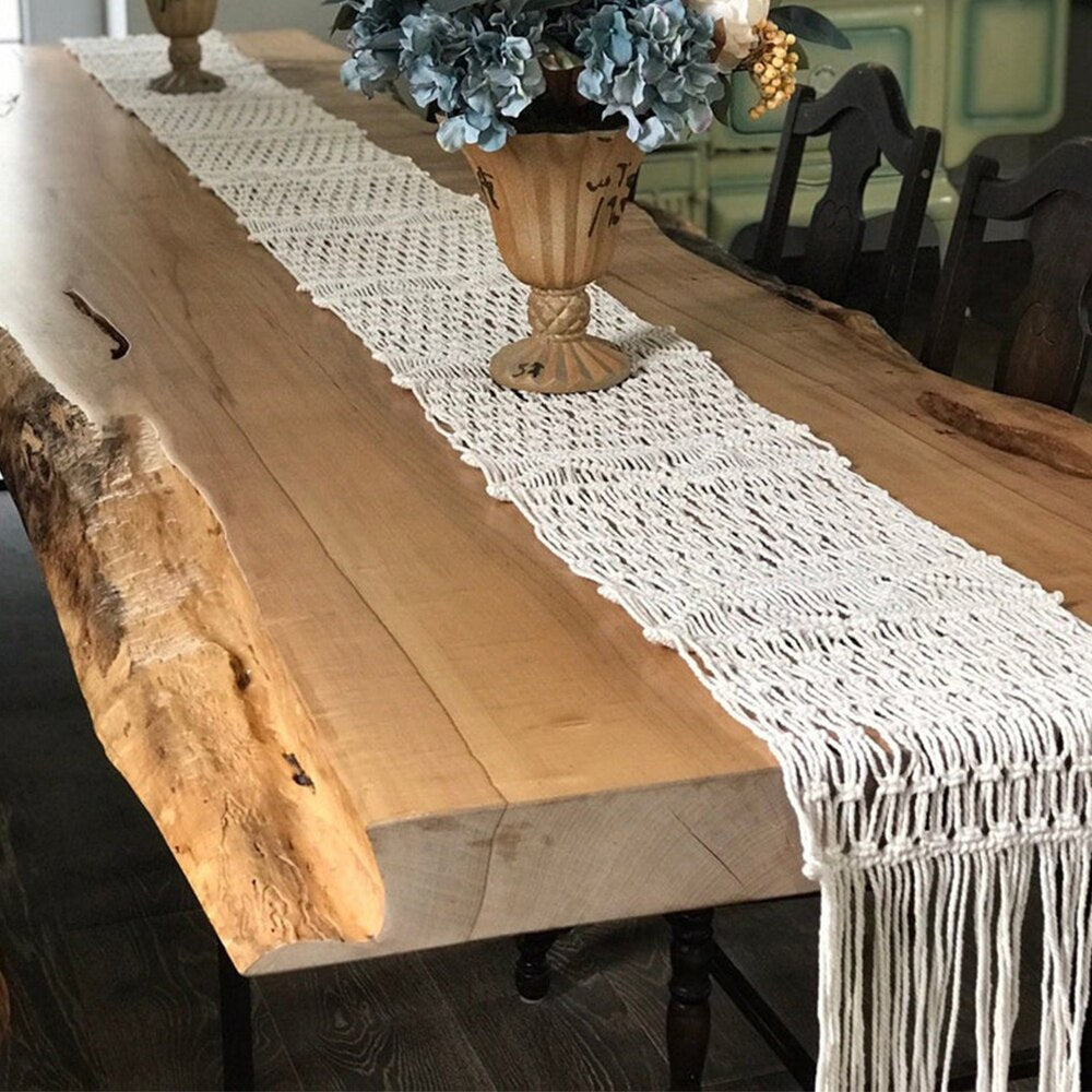 Bohemian Nordic Table Runner, with Tassels