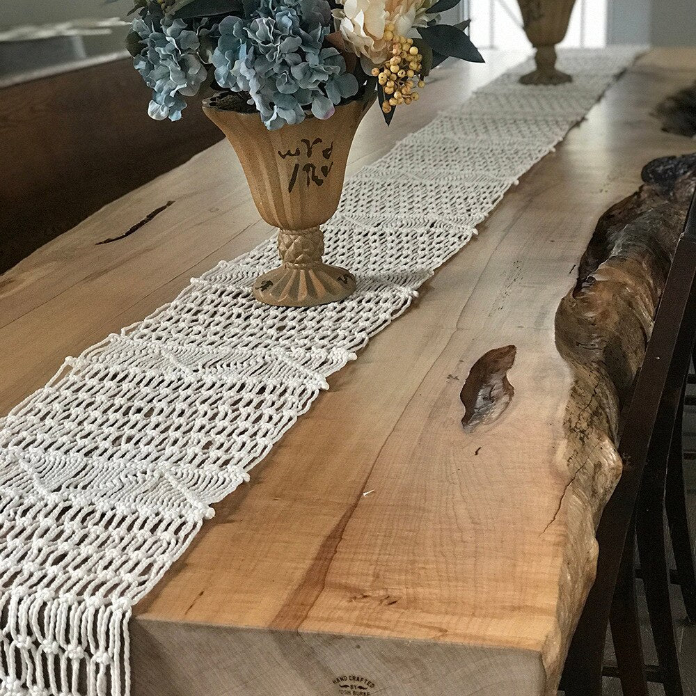 Bohemian Nordic Table Runner, with Tassels