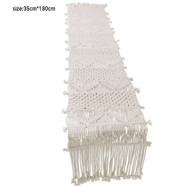 Bohemian Nordic Table Runner, with Tassels