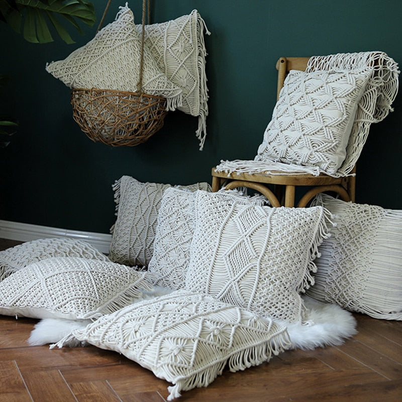 Macrame Throw Pillow Cover