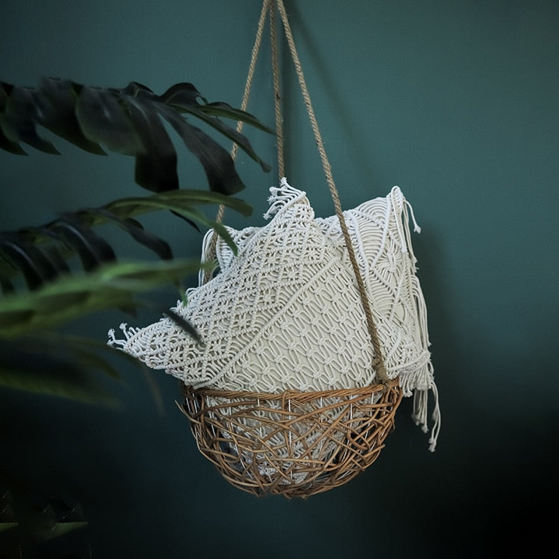 Macrame Throw Pillow Cover