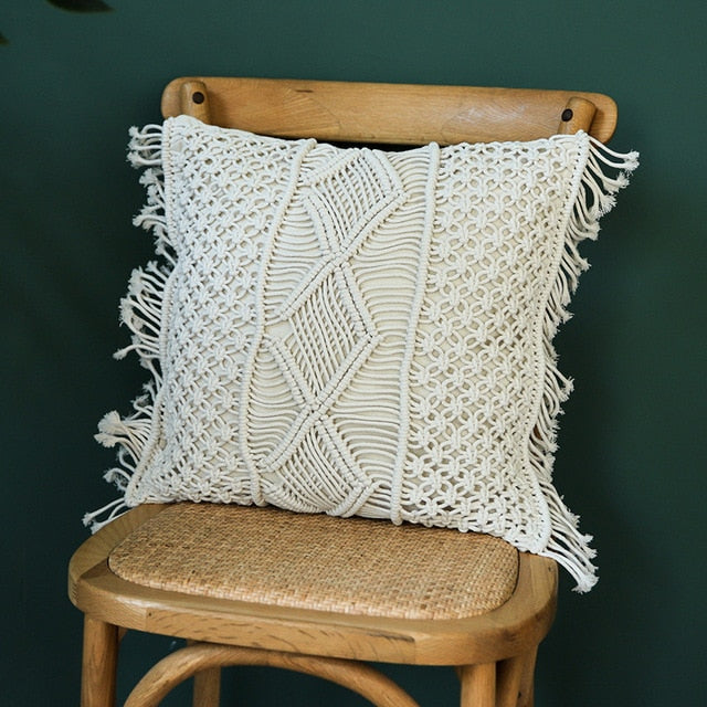 Macrame Throw Pillow Cover