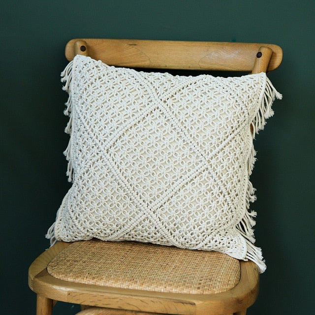 Macrame Throw Pillow Cover