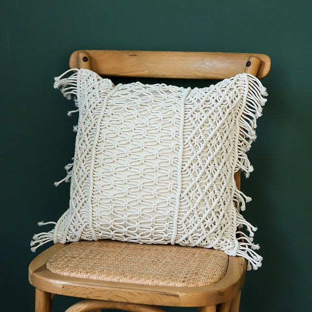 Macrame Throw Pillow Cover