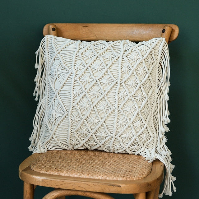 Macrame Throw Pillow Cover