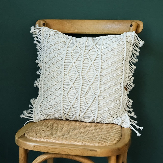 Macrame Throw Pillow Cover