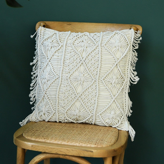 Macrame Throw Pillow Cover