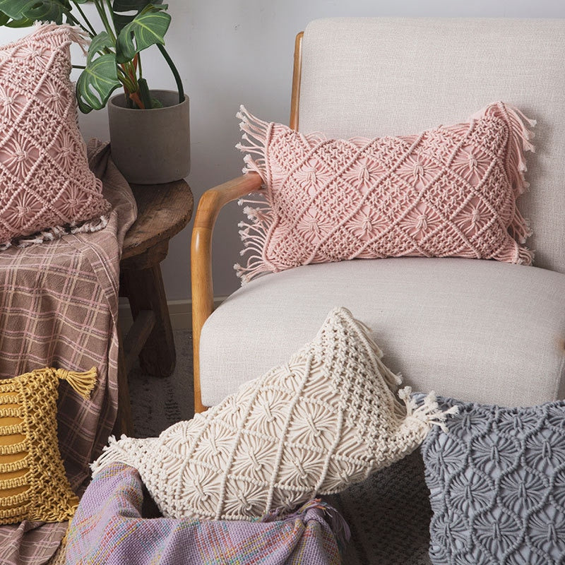 Hand Woven Cushion Covers With Tassels - Gorgeous Colors to Choose From!