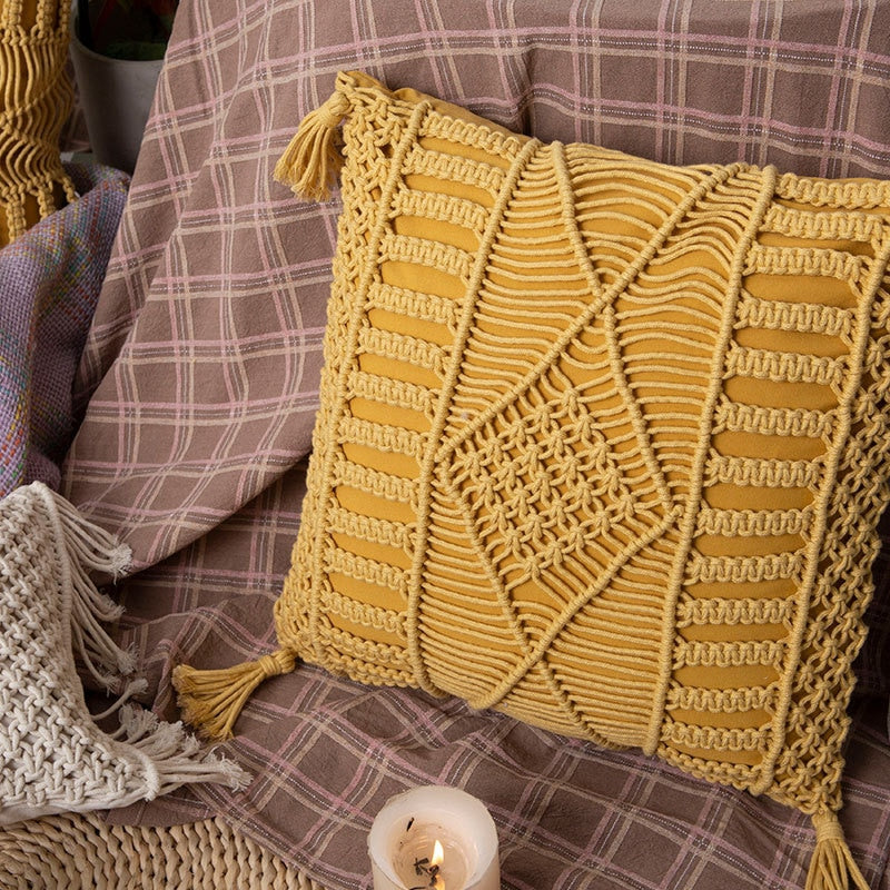 Hand Woven Cushion Covers With Tassels - Gorgeous Colors to Choose From!