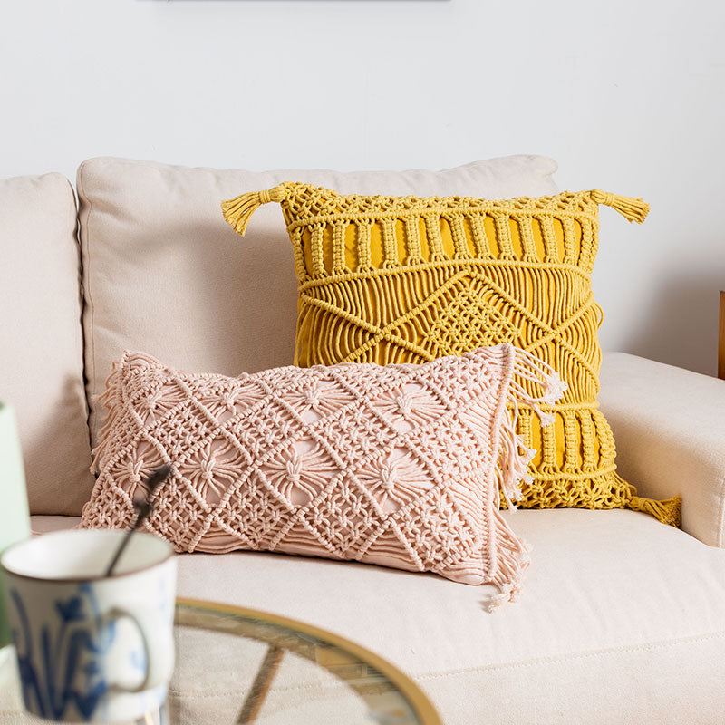 Hand Woven Cushion Covers With Tassels - Gorgeous Colors to Choose From!